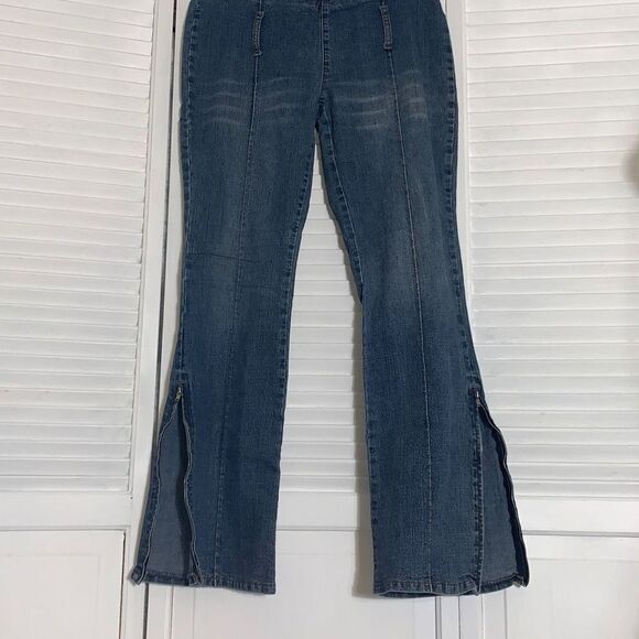 Vintage Zane-Di Y2K Low Rise Split Hem Bootcut Flares Size 9 - Picture 4 of 16